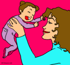 Dibujo Madre con su bebe pintado por carli1213
