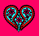Dibujo Corazón de flores pintado por disney