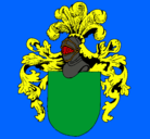 Dibujo Escudo de armas y casco pintado por suecano