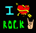 Dibujo I love rock pintado por Rober