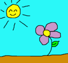 Dibujo Sol y flor 2 pintado por brittany