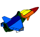 Dibujo Nave cohete pintado por cohete