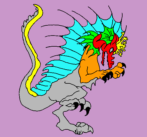 Dibujo Dragón sacando las garras pintado por EDUARDOGIL