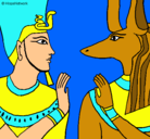 Dibujo Ramsés y Anubis pintado por cancer