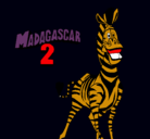 Dibujo Madagascar 2 Marty pintado por arely