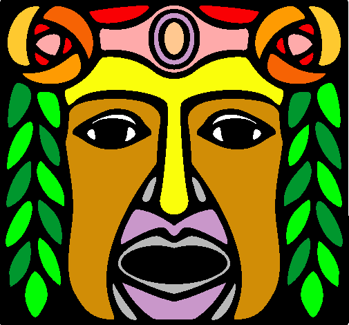 Dibujo Máscara Maya pintado por Ani_Sulemn