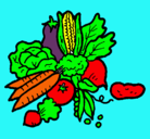 Dibujo verduras pintado por iracema