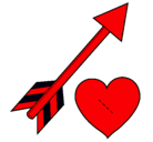 Dibujo Flecha y corazón pintado por cruzita