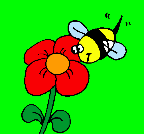 Abeja y flor