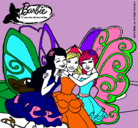 Dibujo Barbie y sus amigas en hadas pintado por gabyyfernandez 