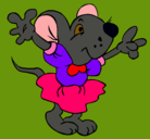 Dibujo Rata con vestido pintado por petronilo