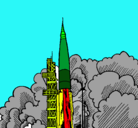 Dibujo Lanzamiento cohete pintado por ANDREYBER