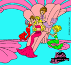 Dibujo Barbie princesa sirena pintado por areli