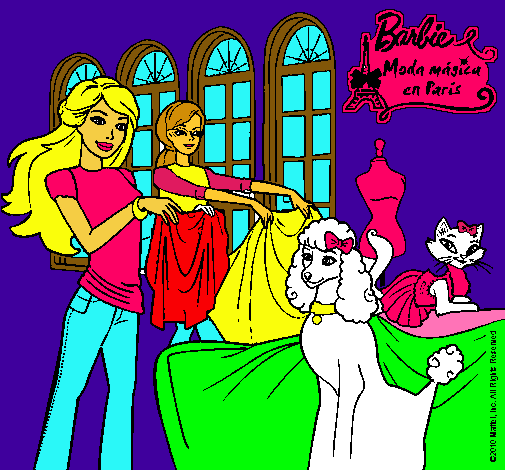 Barbie y su amiga mirando ropa