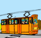 Dibujo Tranvía con pasajeros pintado por yoyo