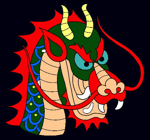 Dibujo Cabeza de dragón pintado por gustavf