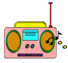 Dibujo Radio cassette 2 pintado por ppllo
