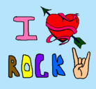 Dibujo I love rock pintado por Fuxia