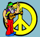 Dibujo Músico hippy pintado por aniemily