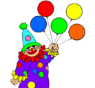 Dibujo Payaso con globos pintado por nathikfigo