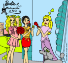 Dibujo Barbie de compras con sus amigas pintado por gordy