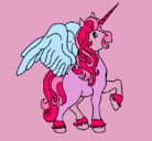Dibujo Unicornio con alas pintado por otroooooo
