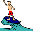 Dibujo Surfista pintado por -surfear-