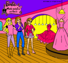 Dibujo Barbie mirando vestidos pintado por chiara