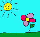 Dibujo Sol y flor 2 pintado por marif