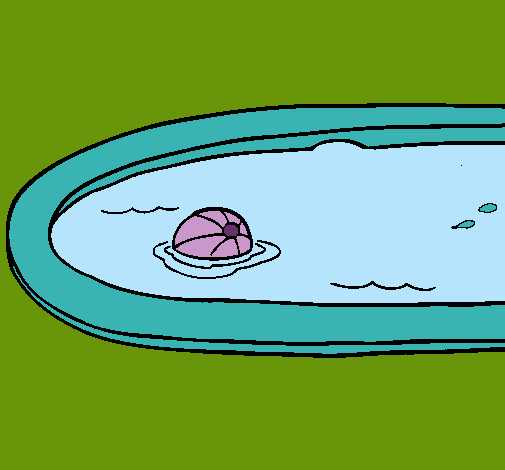Dibujo Pelota en la piscina pintado por rosser