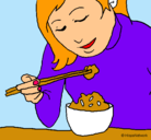 Dibujo Comiendo arroz pintado por juanjo69