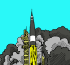 Dibujo Lanzamiento cohete pintado por jufxvg