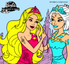 Dibujo Barbie se despiede de la reina sirena pintado por raquel5