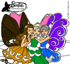Dibujo Barbie y sus amigas en hadas pintado por tifani