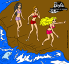 Dibujo Barbie y sus amigas en la playa pintado por stefaniaaa