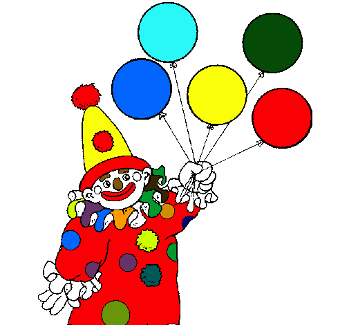 Dibujo de Payaso con globos pintado por Payaso en  el día  03-02-11 a las 19:34:51. Imprime, pinta o colorea tus propios dibujos!