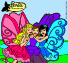 Dibujo Barbie y sus amigas en hadas pintado por amistad