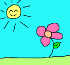Dibujo Sol y flor 2 pintado por Alejito