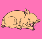 Dibujo Cerdo durmiendo pintado por NAHUEL