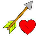 Dibujo Flecha y corazón pintado por zapatero