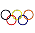 Dibujo Anillas de los juegos olimpícos pintado por -aros-