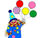 Dibujo Payaso con globos pintado por pelusa