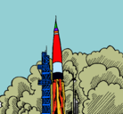 Dibujo Lanzamiento cohete pintado por felicitas