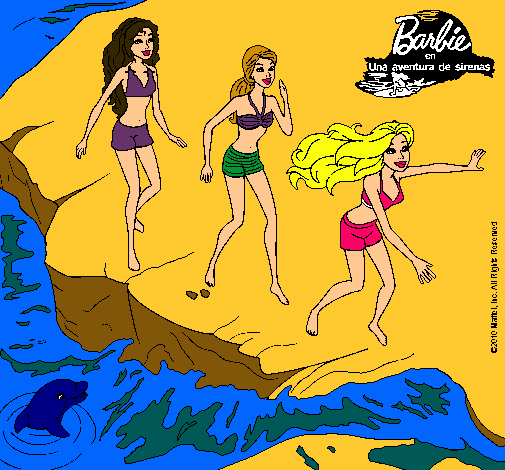 Barbie y sus amigas en la playa