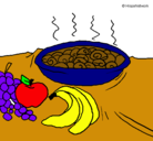 Dibujo Fruta y caracoles a la cazuela pintado por musie