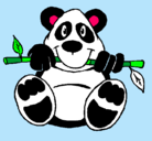 Dibujo Oso panda pintado por enredados