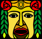 Dibujo Máscara Maya pintado por lydi