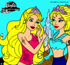 Dibujo Barbie se despiede de la reina sirena pintado por estrellalollo