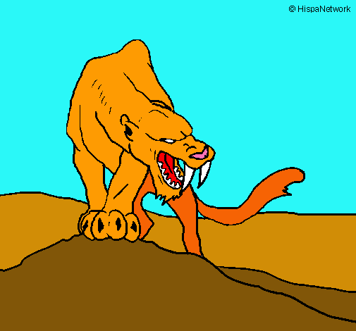 Dibujo Tigre con afilados colmillos pintado por kitty_99