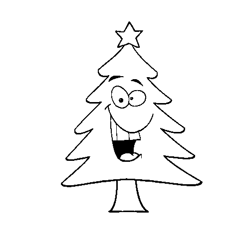 Dibujo árbol navidad pintado por l_porter